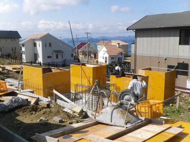 海を眺める田舎暮らしの家・基礎型枠