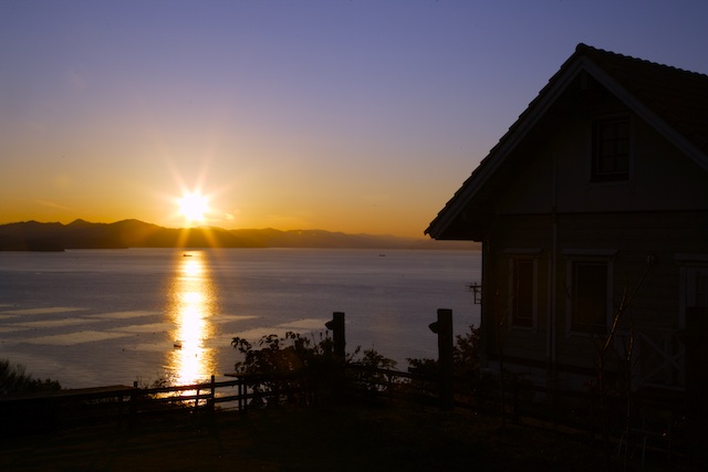 「晴海ヶ丘」から見た夕陽